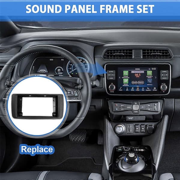 9 Tum Bilradio Ram Fascia Adapter Dekoder Android Radio Dash Monteringspanel Kit för Nissan Leaf 2
