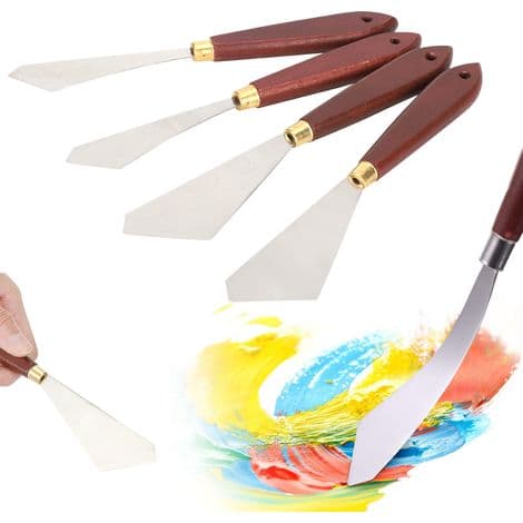 Palettkniver i rustfritt stål for kunstnerisk maling og veggdekorasjon