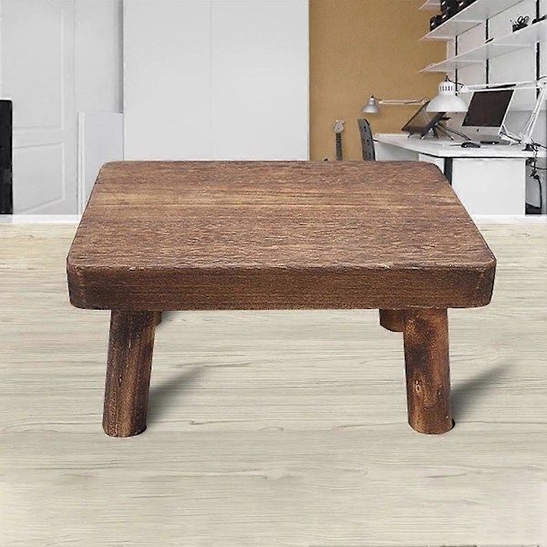 Høje Senge Træ Skammel Massivt Træ Lille Skammel Køkken Stue Skab Holdbar Robust Rustik og Retro Design