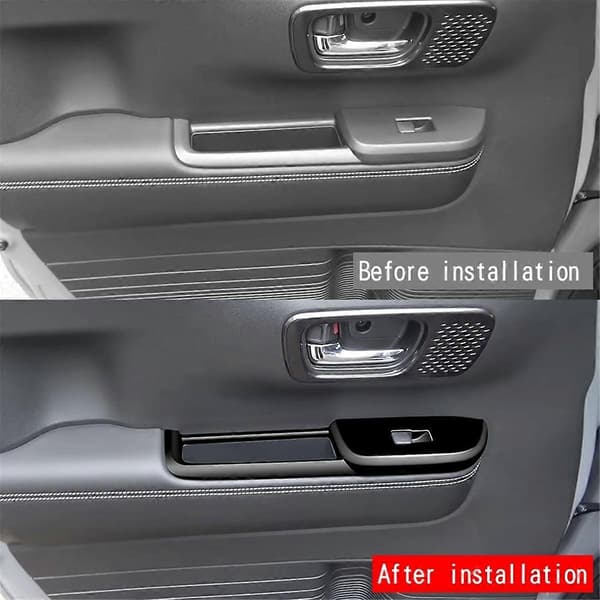 Bilrude Glashejs Kontakt Panel Trim Cover Dør Armlæn Cover Panel til N-BOX 2024 RHD Blank Sort