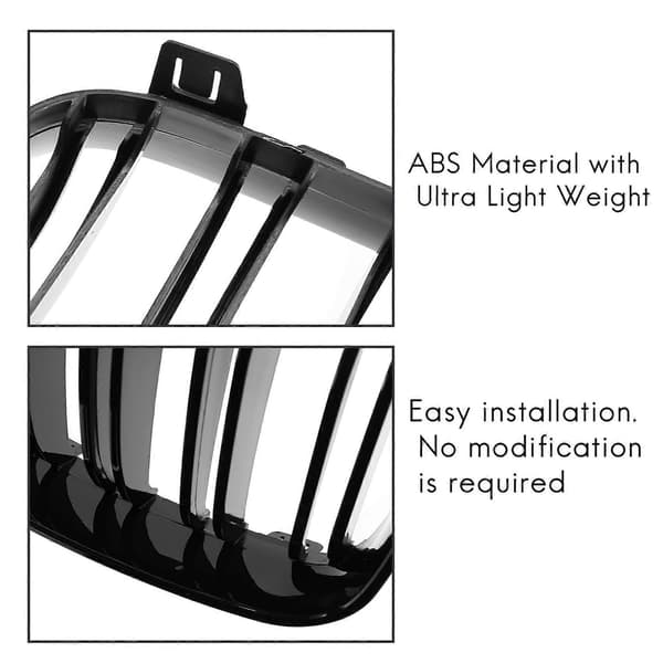 Blank Svart Dobbel Lamell Front Grill Nyre Grill Erstatning for E81 E87 E82 E88 120I 128I 130I 135