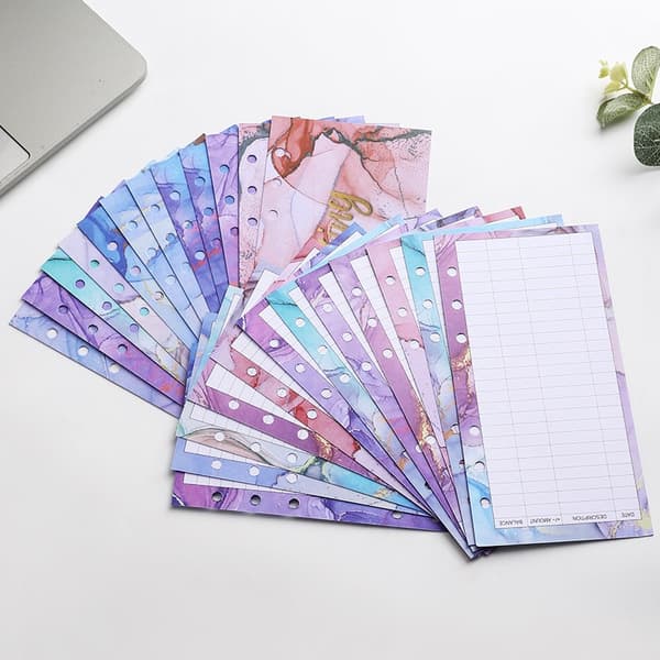 A6 Papir til Budgetplanlægning til 6-ringsmappe, 12-pak MultiColor