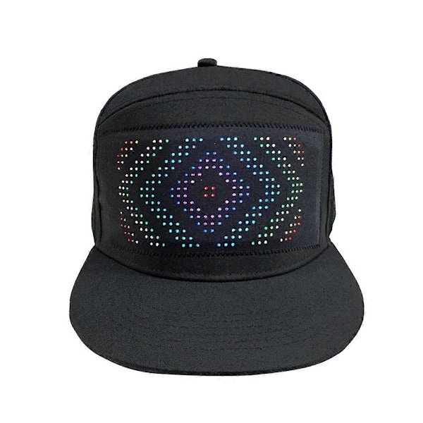 LED Keps med Ljusdisplay DIY Smart Pixel Matrix Basebollkeps Uppladdningsbar Bluetooth Hip Hop Str