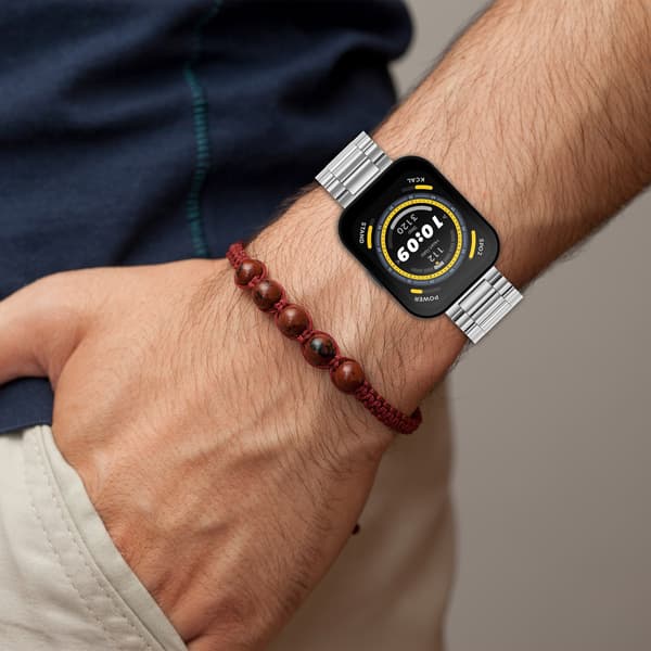 Urrem i rustfrit stål til Huami, Garmin, Vivomove og Huawei Sølv