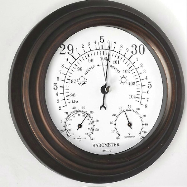 3 i 1 Barometer Termometer Hygrometer Atmosfærisk Trykmåler Udendørs Vejrstation Fugtighed