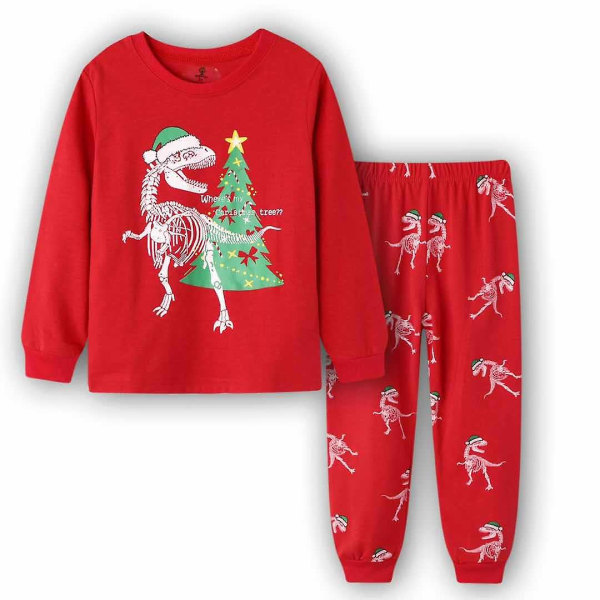 Pyjamas til børn 2023 Nye børns jule hjemmetøj Pyjamasbukser sæt-2106/120cm-jbk