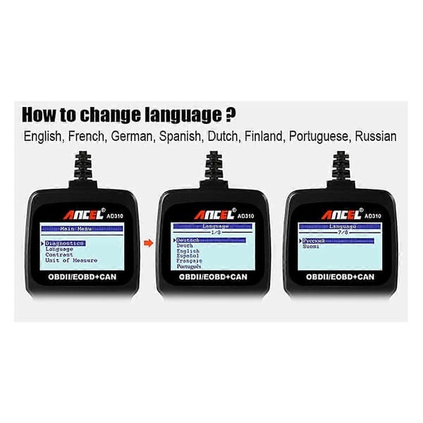 Ancel AD310 Bilmotor OBD Ll Skanner Dekoder Bil Diagnoseverktøy