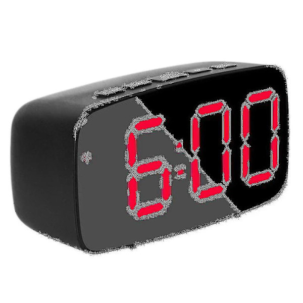 Smart Digital Väckarklocka Sängbord, Röd LED Resa USB Skrivbords Klocka Med 12/24h Datum Temperatur Snooze
