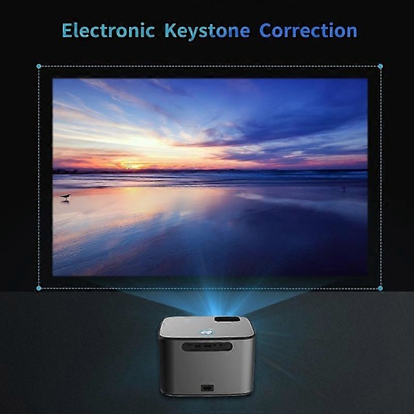 E3 Älyprojektori Android 9.0 BT5.0 1G+8G 300 ANSI Dual WiFi 1080P FHD 4K Kotiteatteri - EU-pistoke