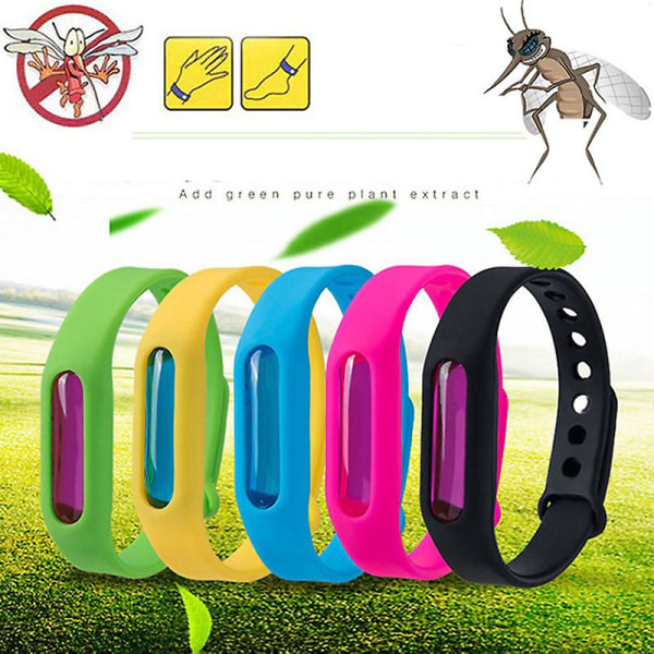 5 stk Anti-mygg insekt- og insektavstøtende armbåndsbånd silikonarmbånd