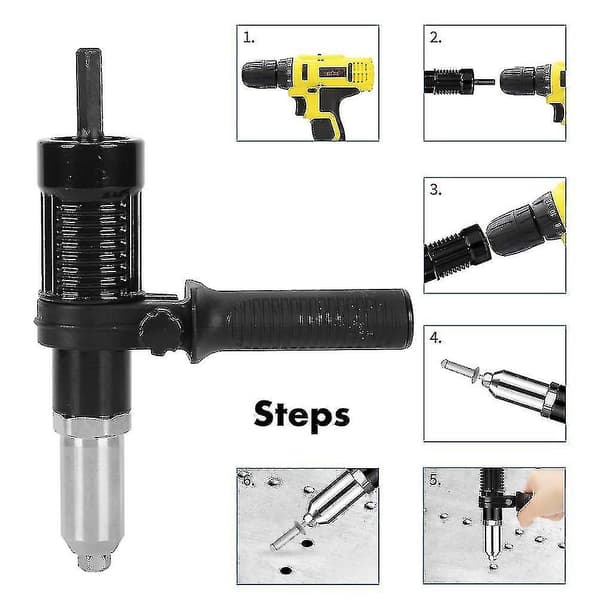 Nitmutterpistoladapter, Professionell Handhållen Elektrisk Nitmutterpistol för Trådlös Borrmaskin, Nitmutterpistoladapterset #yg