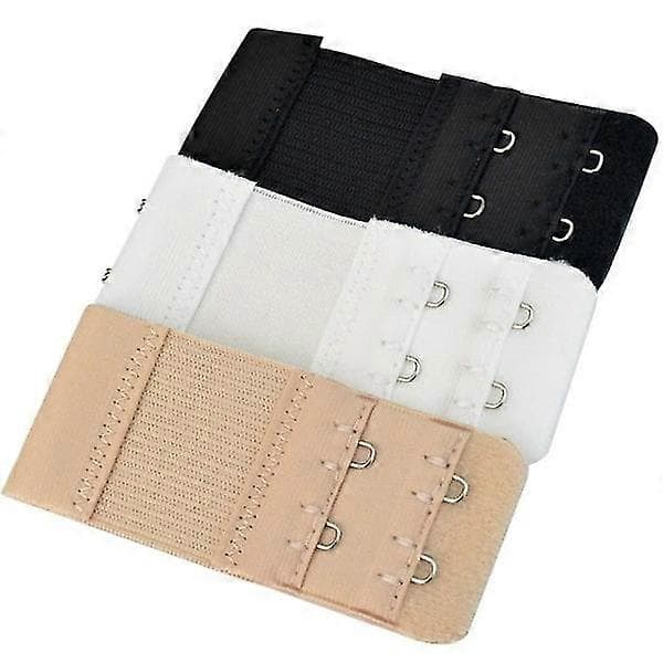 BH-förlängare Dubbla hyskor Vit/Svart/Beige 3-pack