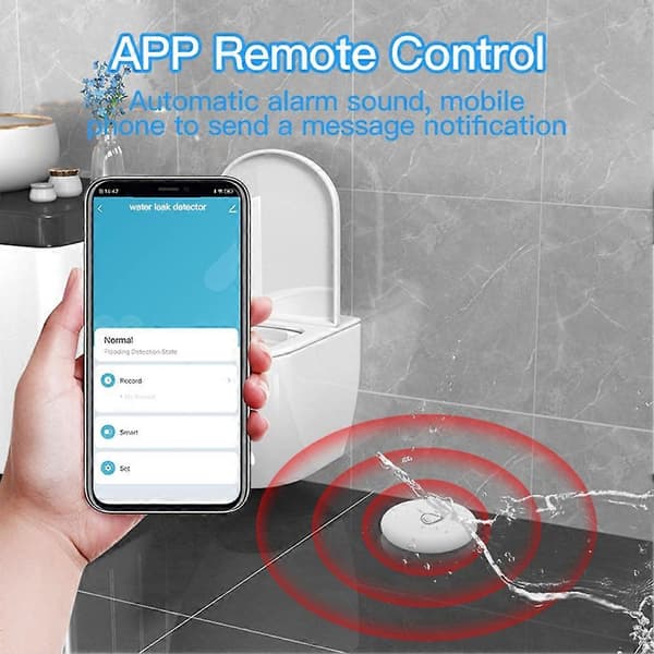 IP67 Vannsensor Tuya Zigbee Flom Vannlekkasjedetektor Smart Alarm Sikkerhetssensor for Smart Hjem