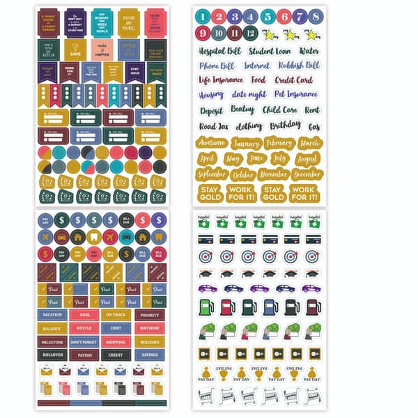Budget Planning Stickers - 4 Sheets Model 1