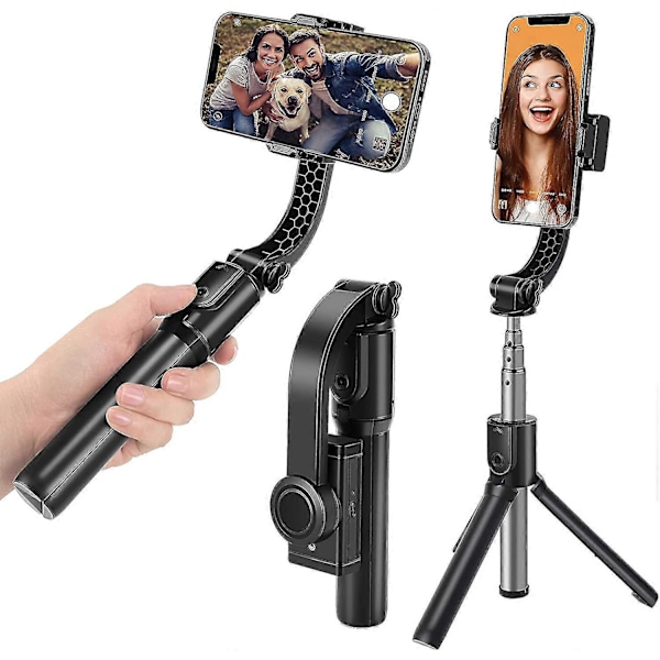 Gimbal Stabilisator för Smartphone med Utdragbar Selfie Stick Stativ, Trådlös