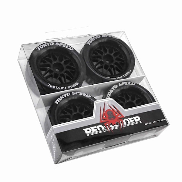 4st Gummidäck Hjul Hex för TT01 TT01E TT02 XV01 XV02 PTG-2 1/10 RC Racerbil Uppgraderingsdelar B