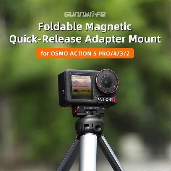 Foldbar Magnetisk Hurtigutløserfesteadapter for DJI ACTION 5 PRO/4/3/2 Kamera
