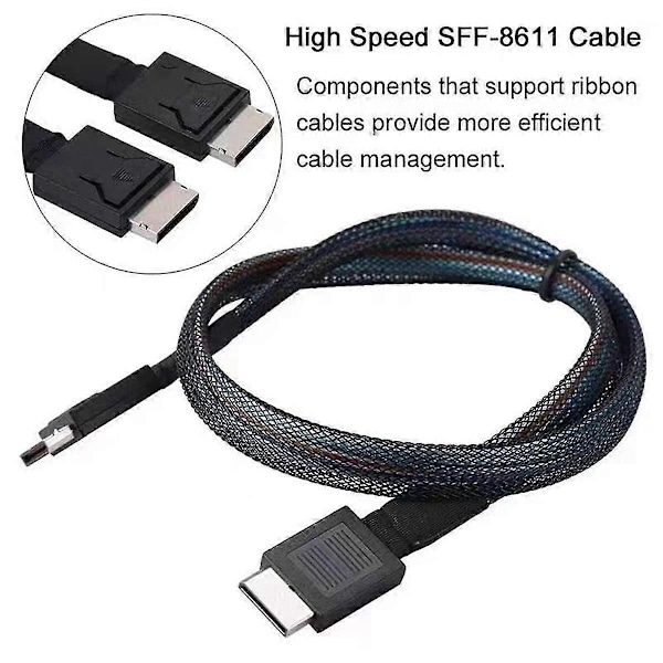 Mini Sas -palvelimen monitoiminen kätevä kiintolevykaapeli Oculink SFF-8611 Pcie4.0 -arraykorttiliitin