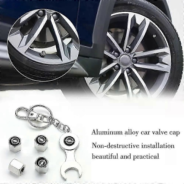 4 KPL Auton Pyörän Venttiilin Rengasventtiilin Suojukset Avaimella OPEL Corsa Insignia Astra Antara Meriva Z MAXP -malleille