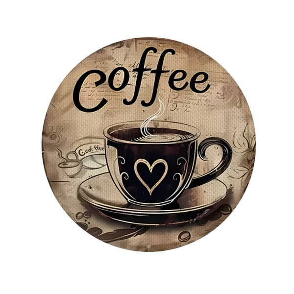 Sett med 4 varmebestandige sklisikre kaffekopper, polyesterdrikkebrikker, bordmatter