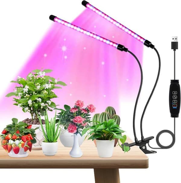 Plantelampe, LED Vekstlys med 3 Lysmoduser, 360° Justerbart Innendørs Plantelys