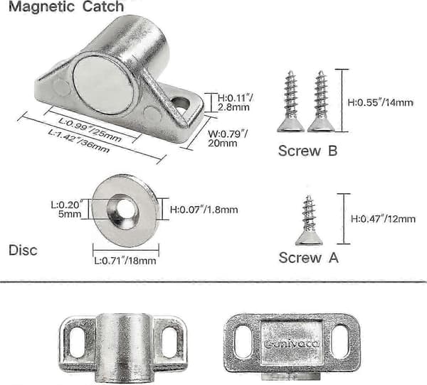 Ovimagneetit Magneettilukko, 4 kpl