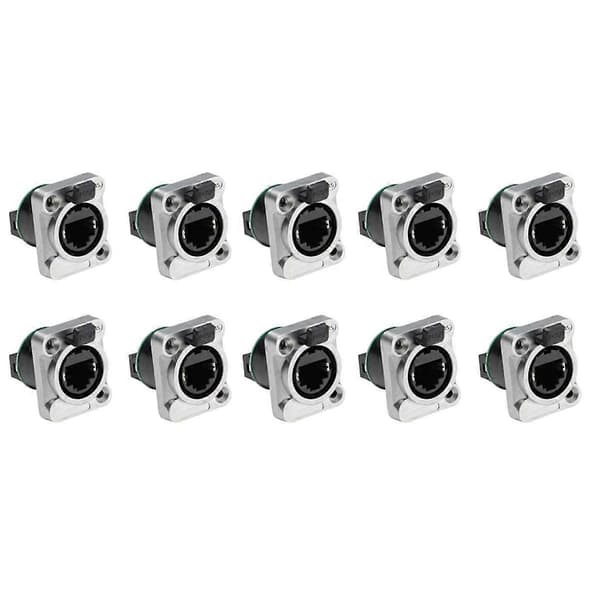 10 stk. Ethernet Rj45 Chassis Socket NE8FDP Ethernet Pass Through Connector IP65 Vandtæt A