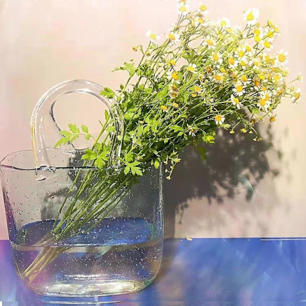 Handväskeformad Klar Vas, Klar Väska Glasblomvas för Hembröllopsdekoration - FÄRG: Ljusrosa