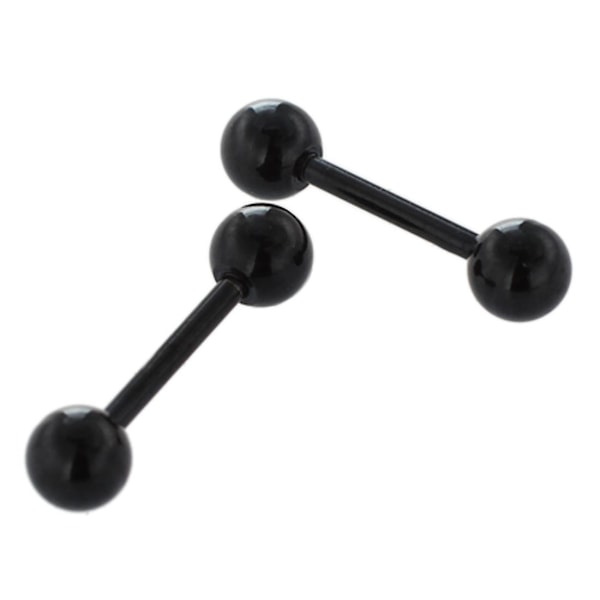 Et par med rustfrie stål ball barbell ørepynt for menn - 3mm, svart