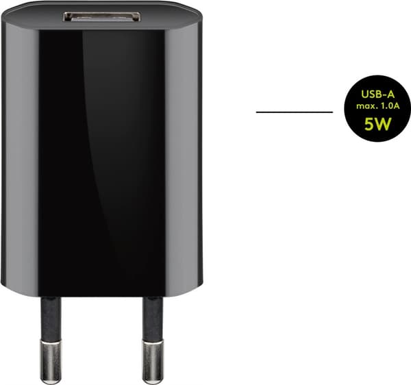 USB-A-oplader (5 W) sort