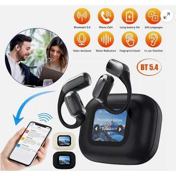 2025 144+ Sprog AI Oversætter Ørepropper Bluetooth Oversættelse i Realtid