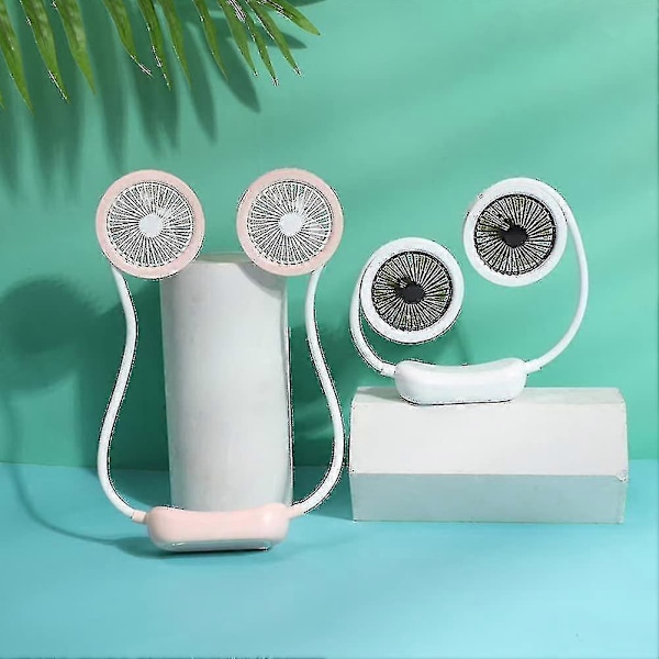 Bärbar Halsfläkt, USB-uppladdningsbara Hands Free-fläktar, Tyst Kylande Liten Fläkt, Bärbar USB-fläktdesign