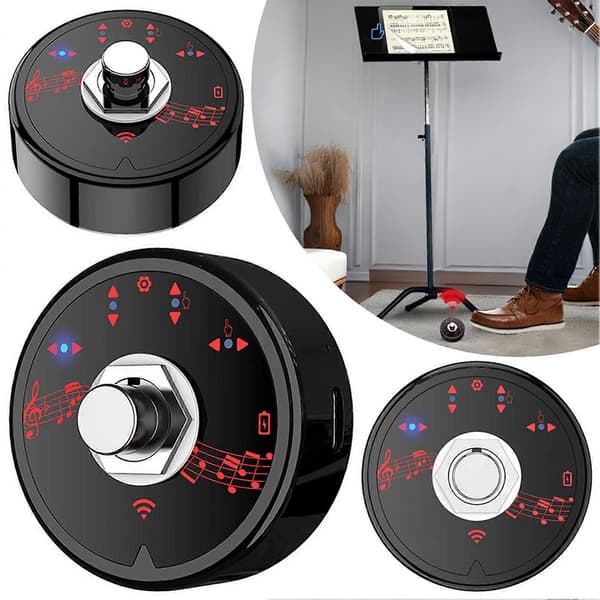 Bærbar Smart Trådløs Bluetooth Musik Sidevender Fodpedal, Håndfri Nodelæsning Sidevending til Tablet Computere/Mobiltelefoner