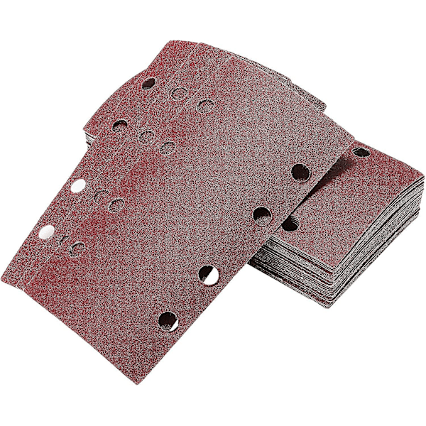 40 Pak Orbitalsliber Slibeskiver 93x185 Mm, 8 Huller, 60/80/120/240 Korn Rektangulær Aluminiumoxid