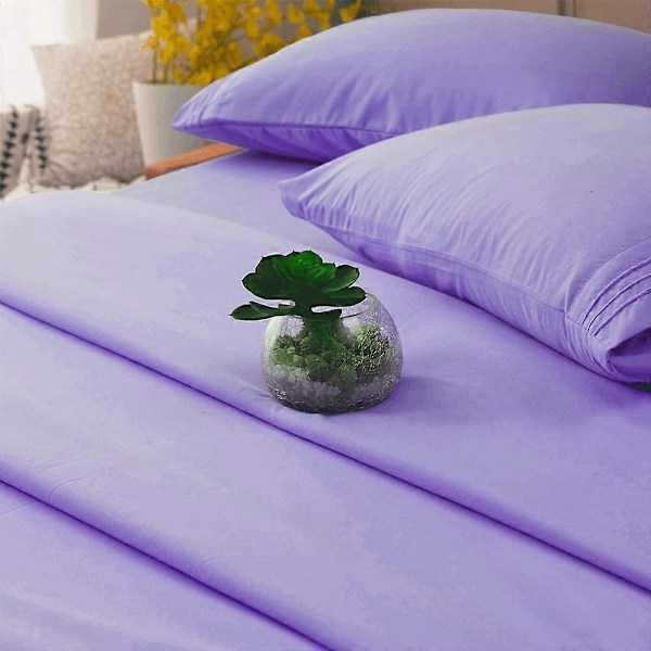 Sengesæt Superblødt Mikrofiber 1800 Trådtal Luksus Egyptiske Sengetøj 16-Tommer Dyb Lomme Rynkefrit - 3 Dele (Lavendel, Twin)