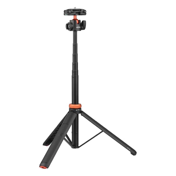UURIG TP-02 Multifunksjonell Selfie Stick Tripod Stativ med Fleksibelt Kulehode Telefonholder 130cm