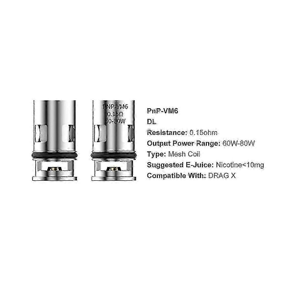 10 stk. Pnp Evaporator Udskiftnings Coil Vm6 0.15ohm Pnp Coil Til Drag X/drag Max /argus Pro /argus X-YuJia