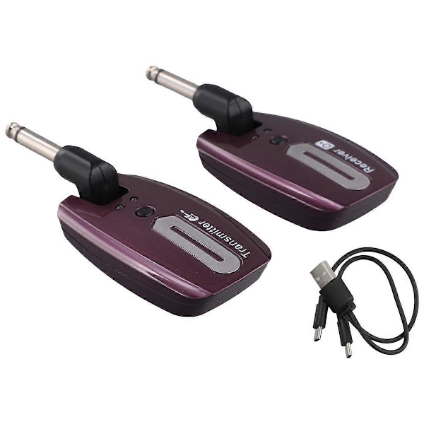 Gitar Trådløst System USB Oppladbart Trådløs Gitar Sender Mottaker Elektrisk Gitar Bass W