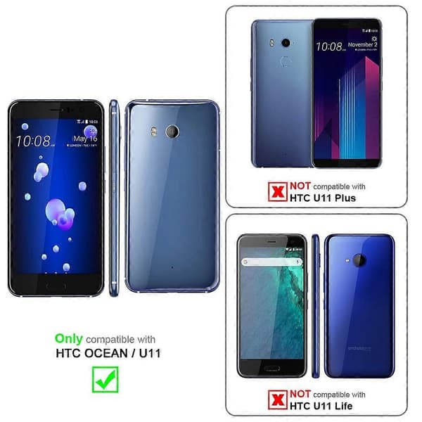 HTC OCEAN / U11 Kotelo - Suojakotelo jalustatoiminnolla ja korttipaikalla