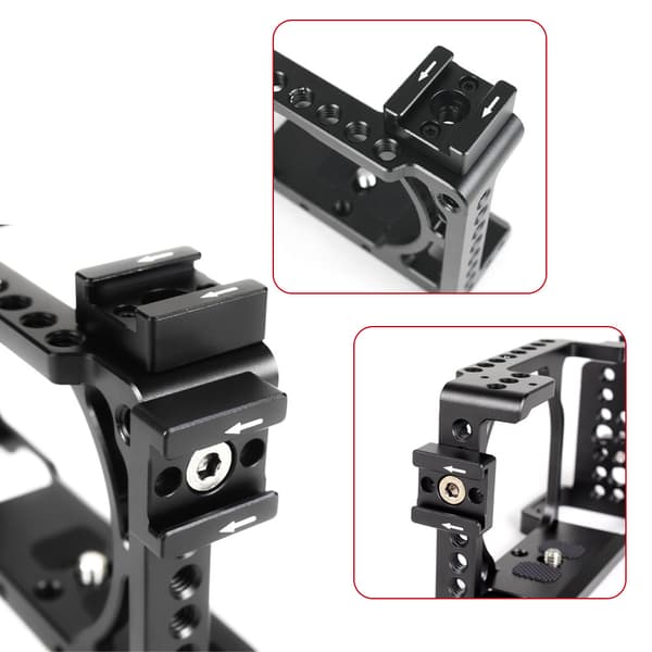 Cold Shoe Mount Adapter Cold Shoe Extender til kamera Sort
