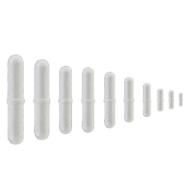 10 st PTFE Magnetisk Rörverk Rörstav Spinbar Rörning för Labb Användning Vit Färg