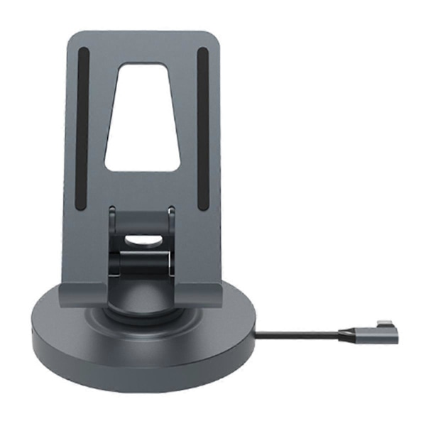 8 i Én Multi USB C Hub med 360 Roterende Stativ - Kompatibel 4K 60Hz PD 100W USB 5Gbps SD TF Aux 3.5mm for Pro