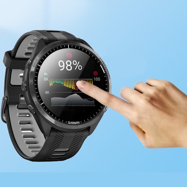 Pehmeä näytönsuoja Garmin Forerunner 965:lle, läpinäkyvä