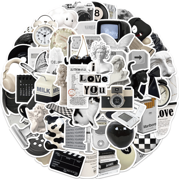 Versatile & Waterproof Stickers, 61-pack MultiColor