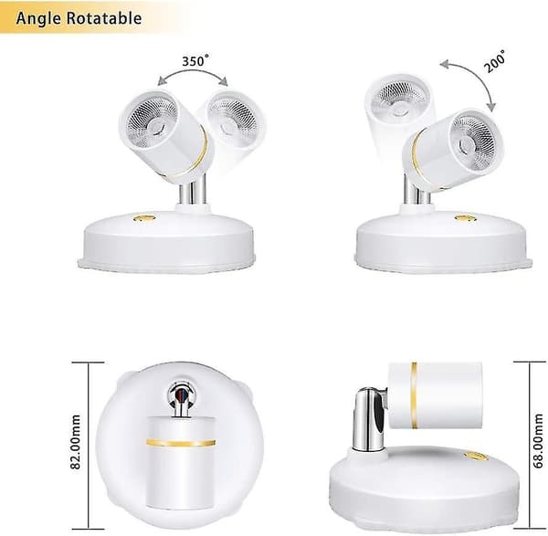 Trådløse Spotlys Batteridrevne Bildelys Mini Accent Lys Innendørs Dimmbare LED-Spotlys