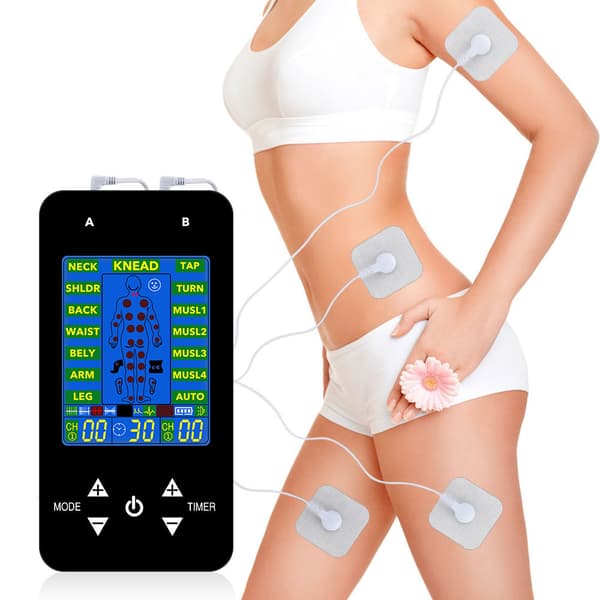 TENS-maskine / Muskelstimulator med 15 massagetilstande Sort