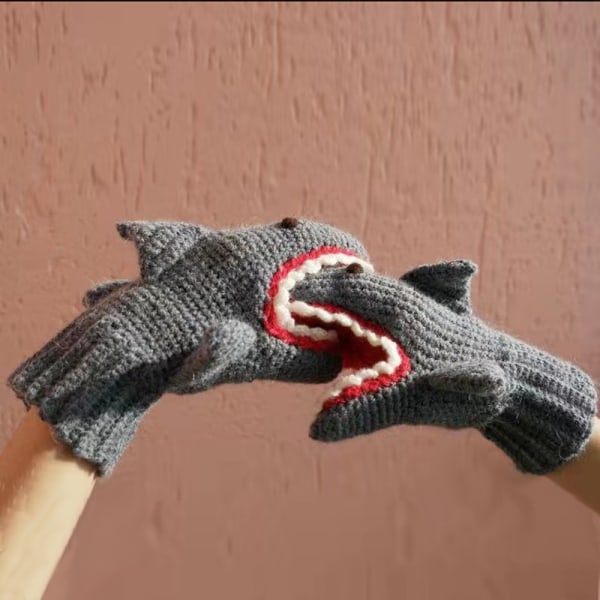 Utendørs barnekuldesikre haihansker varme strikkede hansker jbk