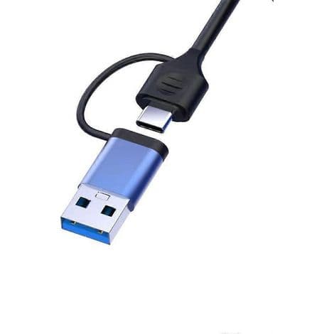 Bärbar USB-C till HDMI-adapterkabel med USB 3.0-omvandlare