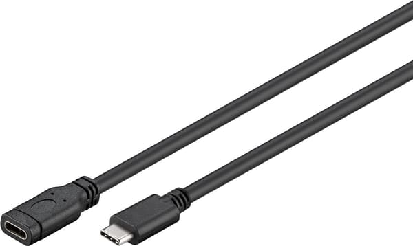 USB-C™-jatkojohto, USB 3.1 Gen 1, 1 m, musta