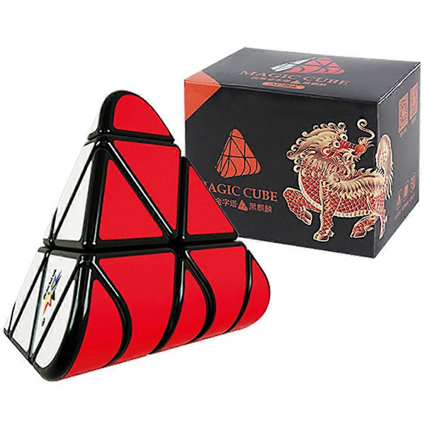 Yuxin Musta Kylin Pyöreäkulmainen 3x3 Pyramidi Cubo Magico Opettavainen Palapeli Lelu Lapsille Lasten Lahjalelu 3x3 Taikakuutio